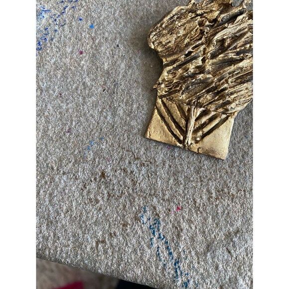 1978 REISINGER Judaica Gold Tone Modernist BURNING BUSH Brooch Pin Retsinger - Picture 5 of 11